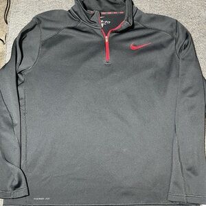 Nike Therma Fit 1/4 Zip Fleece Black And Red Men’s Size XL